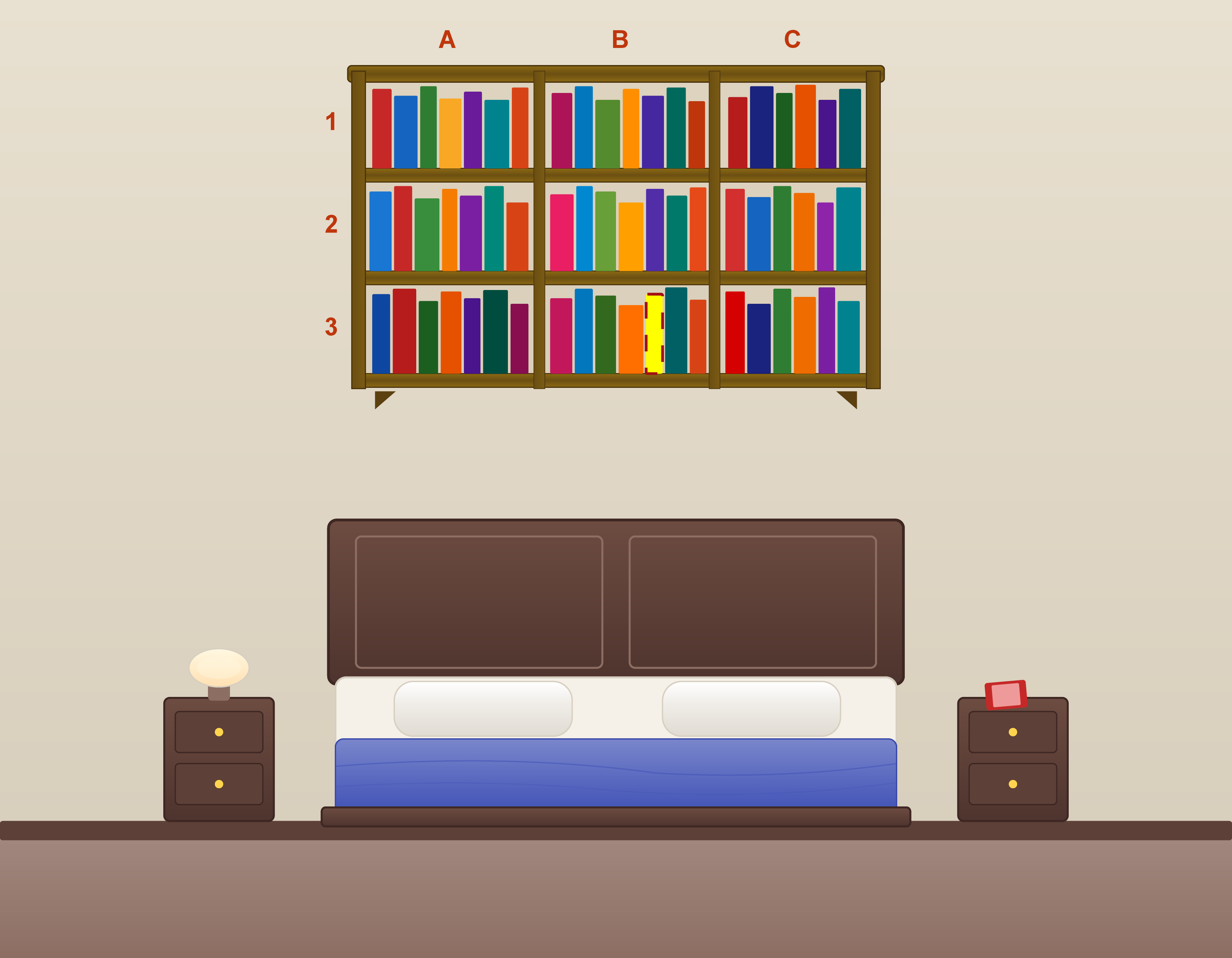 Bookshelf bedroom — Chambre-B-3